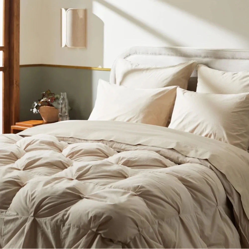 PARACHUTE Organic Cotton Puff Comforter $339 LIKE NEW BONE Full / Queen